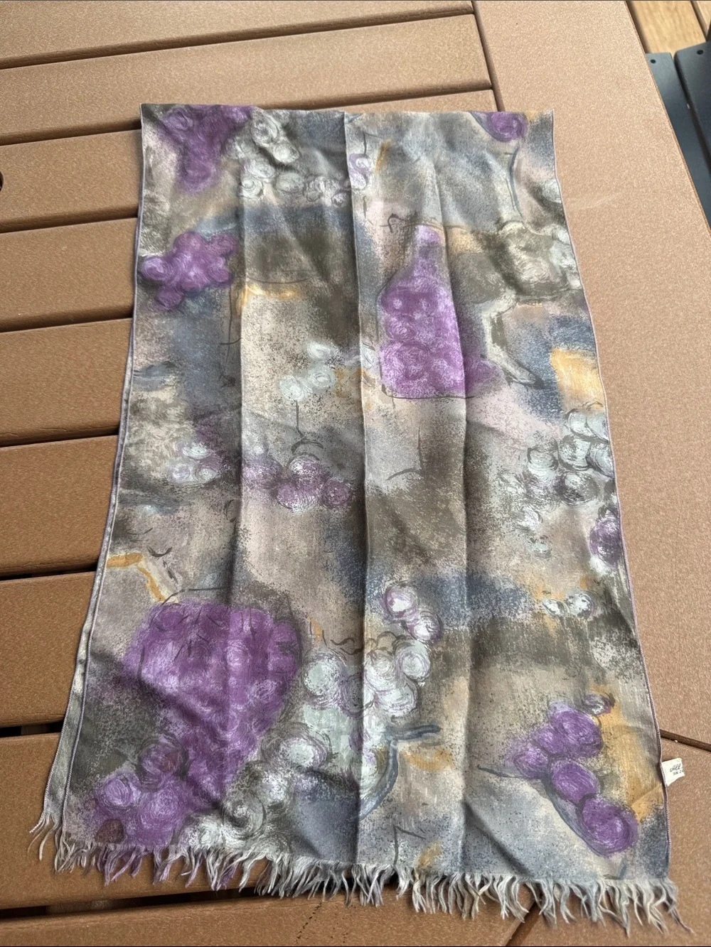 All Silk Echo Oblong Scarf 1980-90s Watercolor